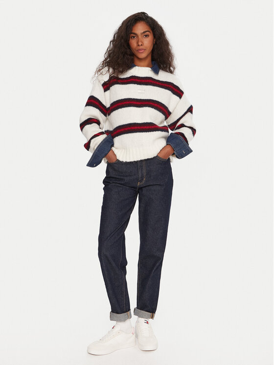 Tommy Jeans Tommy Jeans Pullover Badge DW0DW21679 Écru Relaxed Fit