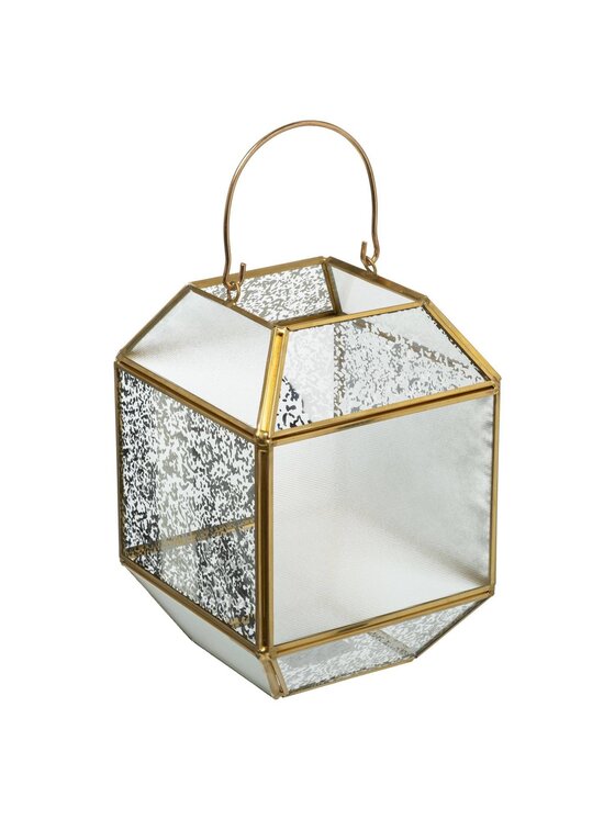 MIAhome MIAhome Lampion szklany SEIKAN 20X40X40 cm Złoty