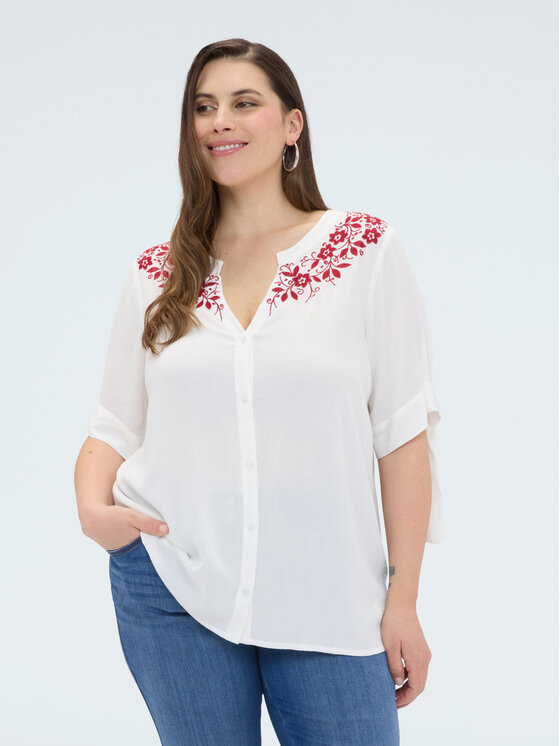 Fiorella Rubino Fiorella Rubino Blusa 5065T001475N0S1 Bianco A-Line Fit