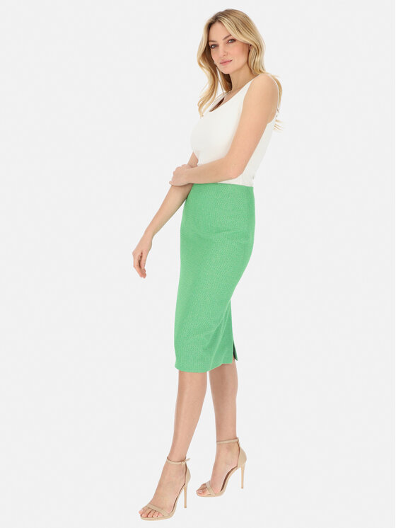 L’AF L’AF Spódnica midi Talia Zielony Regular Fit