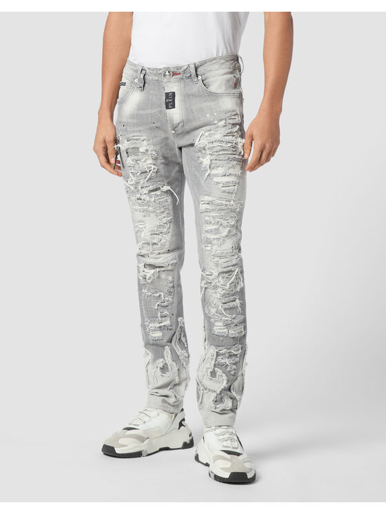 PHILIPP PLEIN PHILIPP PLEIN Jeansy 21115 Szary Skinny Fit