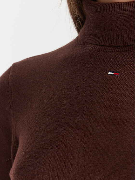 Tommy Jeans Tommy Jeans Úpletové šaty Ess DW0DW21958 Hnědá Slim Fit