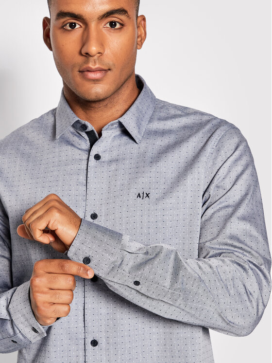 Armani Exchange Armani Exchange Koszula 6LZC03 ZNWUZ 25CP Szary Regular Fit