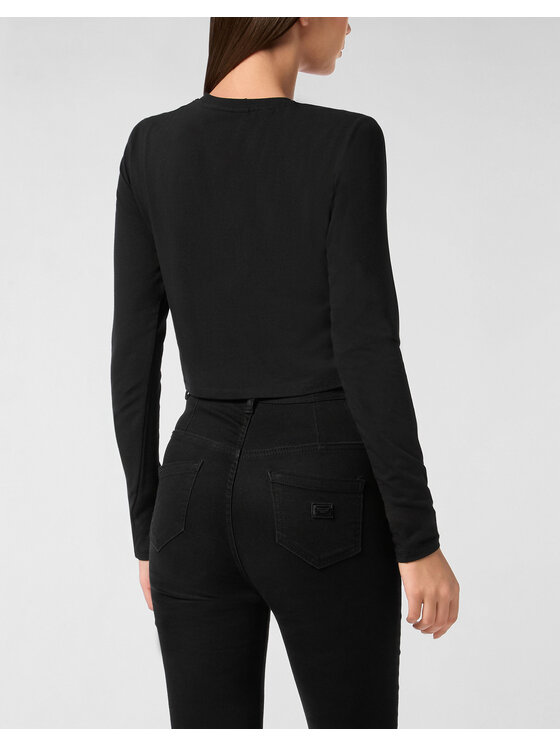 PHILIPP PLEIN PHILIPP PLEIN Bluzka 27359 Czarny Regular Fit