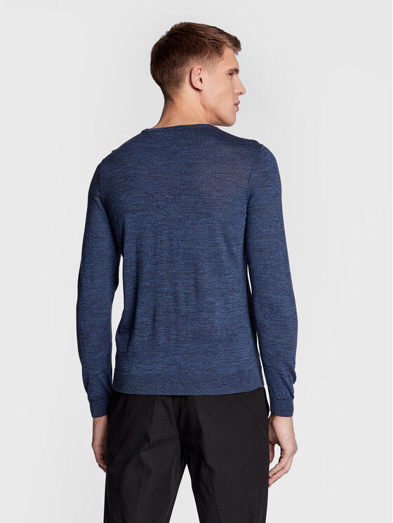 BOSS Boss Sweter Leno-P 50468239 Granatowy Slim Fit