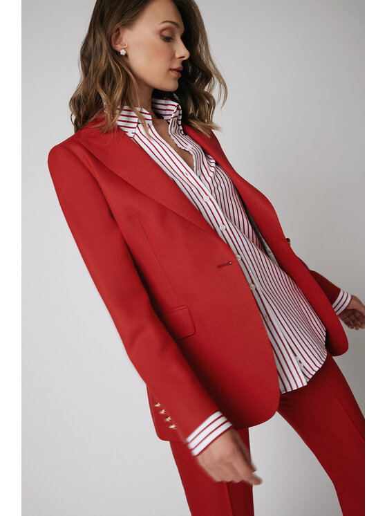 Lancerto Lancerto Marynarka Alviano MA073225000007 Czerwony Slim Fit