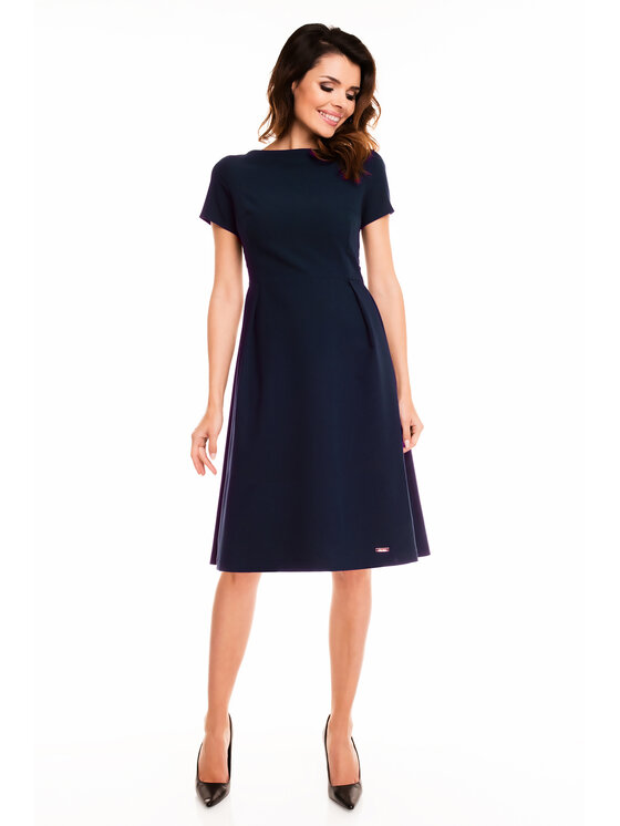 Awama Awama Vestito estivo A130 Blu scuro Basic Fit