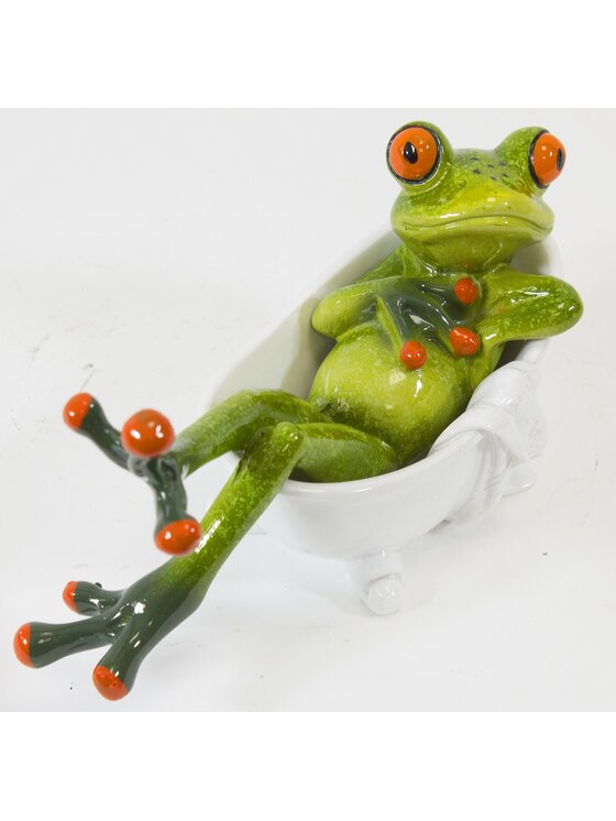 MIAhome MIAhome Figurka żaba w wannie RANE w kąpieli Zielony