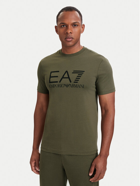 EA7 Emporio Armani EA7 Emporio Armani T-Shirt 7M001412 AF22264 U7014 Tmavě zelená Regular Fit