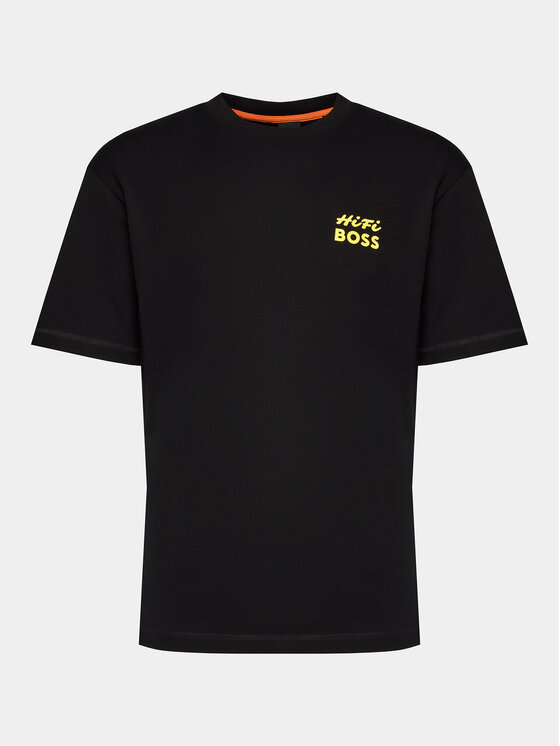 BOSS Boss T-shirt Te_Records 50515553 Crna Relaxed Fit