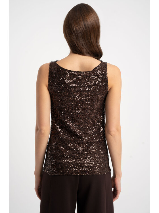 CLICK CLICK Bluzka 10-6965 Brązowy Fitted Fit