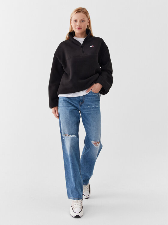 Tommy Jeans Tommy Jeans Džemperis ar kapuci Badge DW0DW16271 Melns Oversize