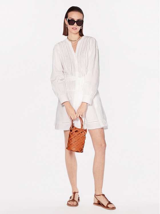 Tommy Hilfiger Tommy Hilfiger Kasdieninė suknelė WW0WW37962 Balta Regular Fit