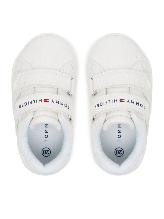 Tommy Hilfiger Tommy Hilfiger Laisvalaikio batai Flag Low Cut Velcro Sneaker T1A9-33726-0375 M Balta
