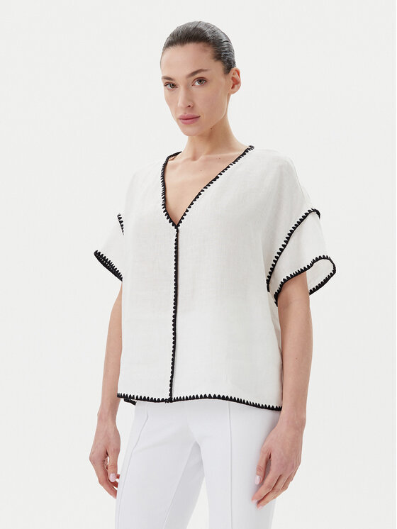 ICONA ICONA Blúz RP5LE004 Fehér Relaxed Fit