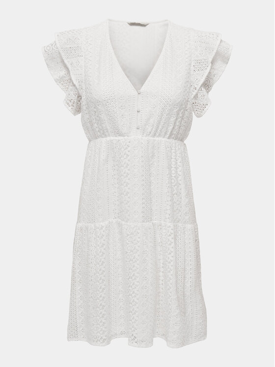 ONLY ONLY Sukienka letnia Helena 15303058 Biały Regular Fit