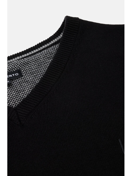 Lancerto Lancerto Sweter Harrison SW073123000005 Czarny Regular Fit
