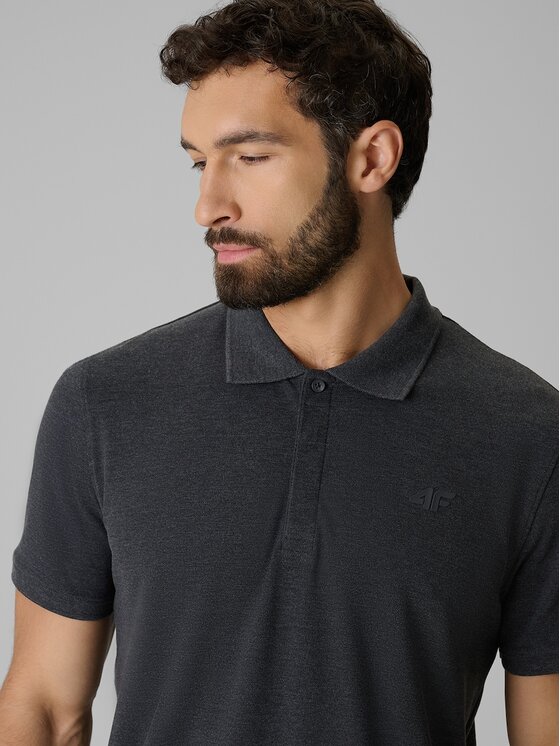 4F 4F Polo 4FRSS26TPTSM0899-23M Szary Regular Fit