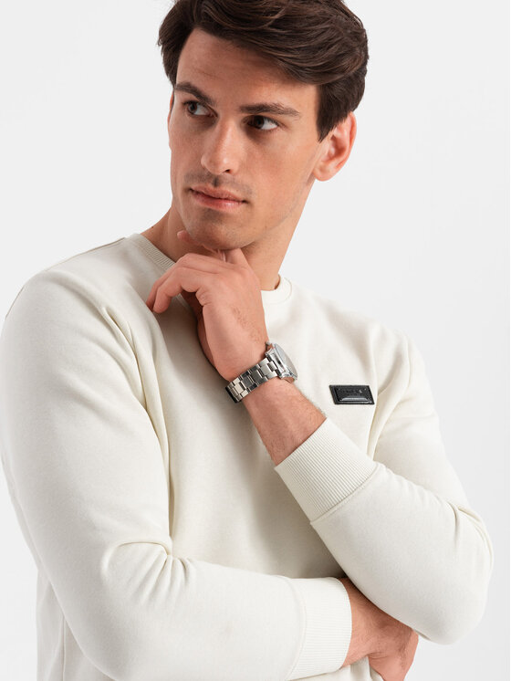 Ombre Ombre Mikina OM-SSNZ-0136 Bílá Regular Fit