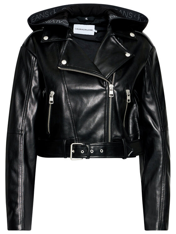 Calvin Klein Jeans Geacă din imitație de piele J20J215652 Negru Regular Fit  • Modivo.ro