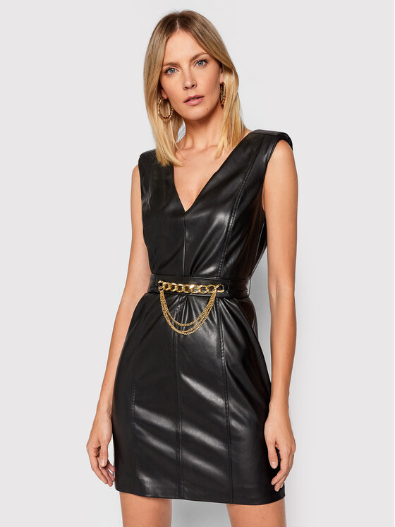 Liu Jo Liu Jo Сукня зі штучної шкіри CF1008 E0641 Чорний Regular Fit