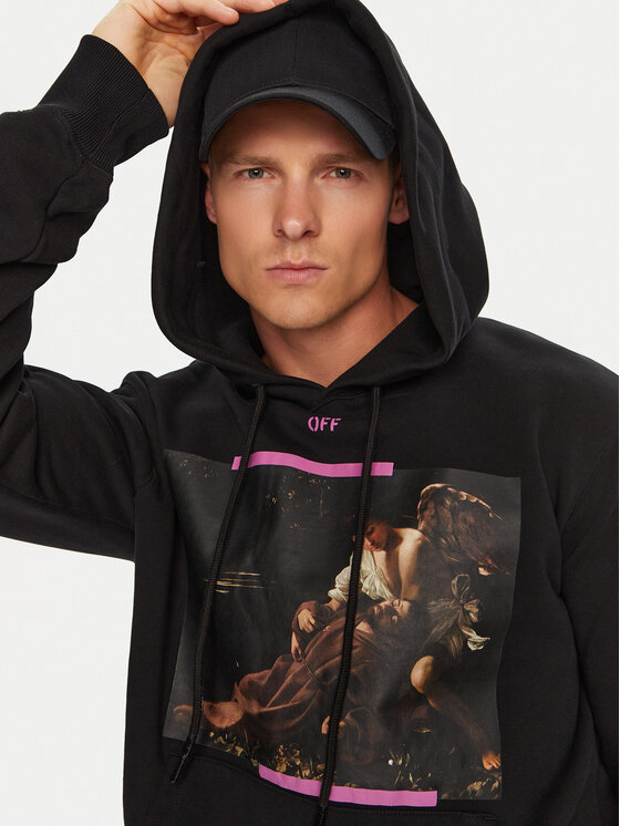 Off White Felpa OMBB097S23FLE0031034 Nero Regular Fit Modivo