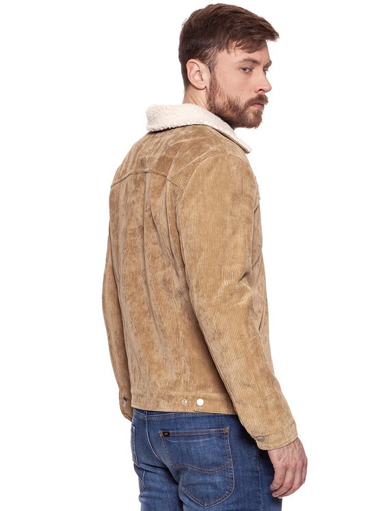 Wrangler Wrangler Kurtka zimowa CORD TRUCKER Beżowy Regular Fit