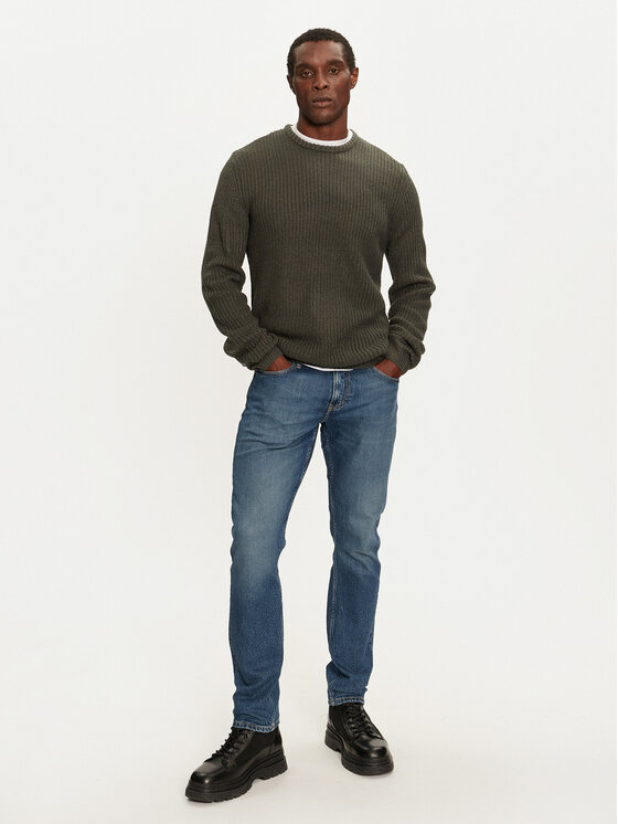 Brave Soul Brave Soul Sweter MK-230BINARY3 Zielony Regular Fit