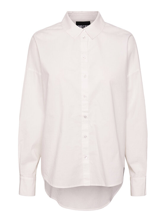 Pieces Pieces Πουκάμισο 17133909 Λευκό Loose Fit