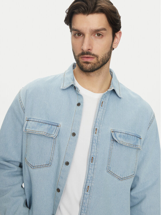 Vans Vans cămașă de blugi VN000M12IYR1 Albastru Regular Fit