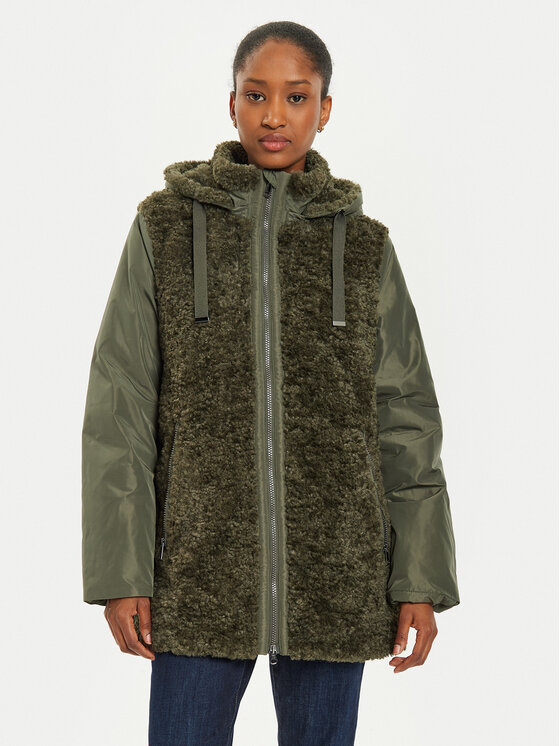 Olsen Olsen Giacca di transizione 15101413 Verde Loose Fit