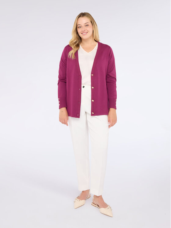 Fiorella Rubino Fiorella Rubino Cardigan M628L008002N036 Bordeaux A-Line Fit