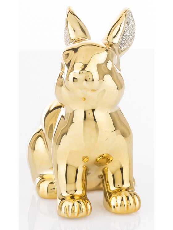 MIAhome MIAhome Figurka Dekoracja mały króliczek 9x8,5x5 cm VITOSHA złoty Złoty