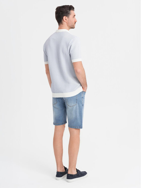 Ombre Ombre Szorty jeansowe OM-SRDS-0171 Niebieski Regular Fit