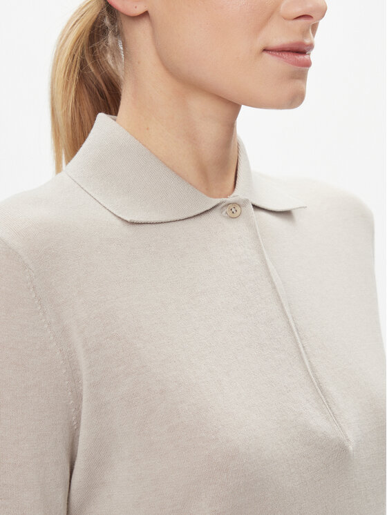 Calvin Klein Calvin Klein Тениска с яка и копчета K20K206915 Бежов Slim Fit