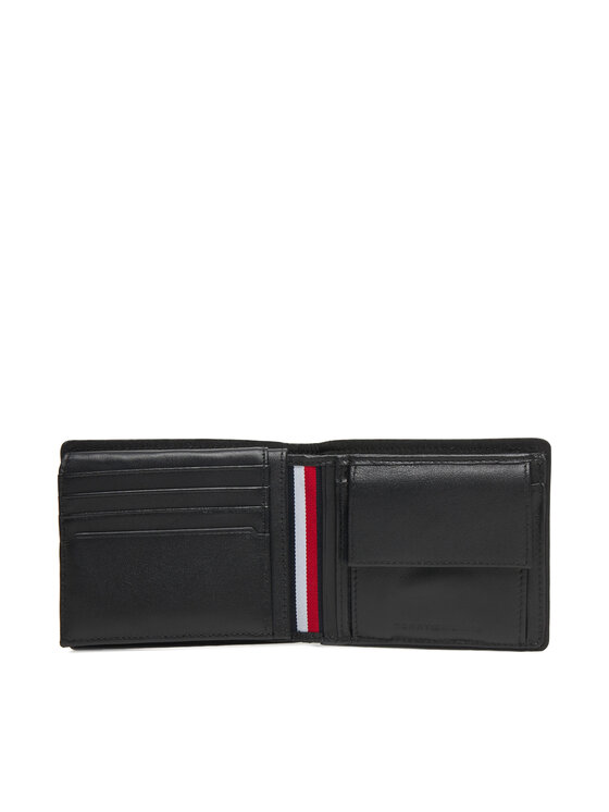 Tommy Hilfiger Tommy Hilfiger Große Herren Geldbörse Th Corp Cc Flap & Coin AM0AM13741 Schwarz