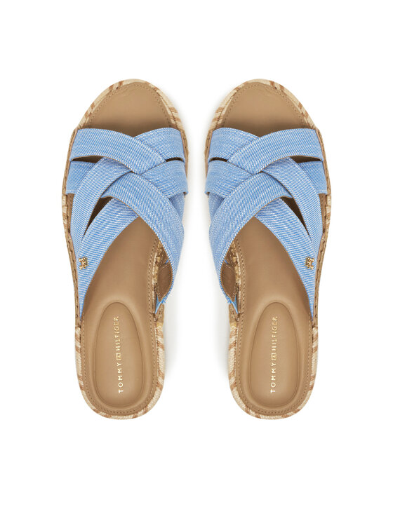 Tommy Hilfiger Tommy Hilfiger Espadrilles Chambray Espadrille Mule FW0FW08501 Kék