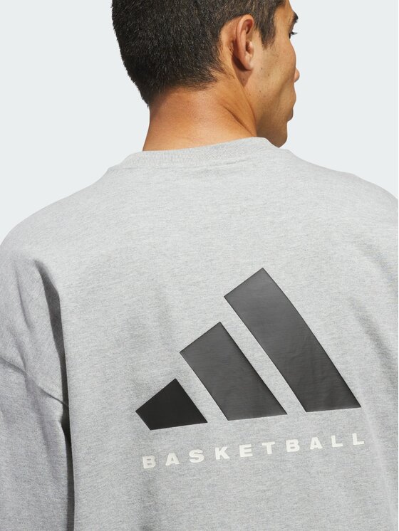 adidas adidas Koszulka techniczna Basketball Szary Loose Fit