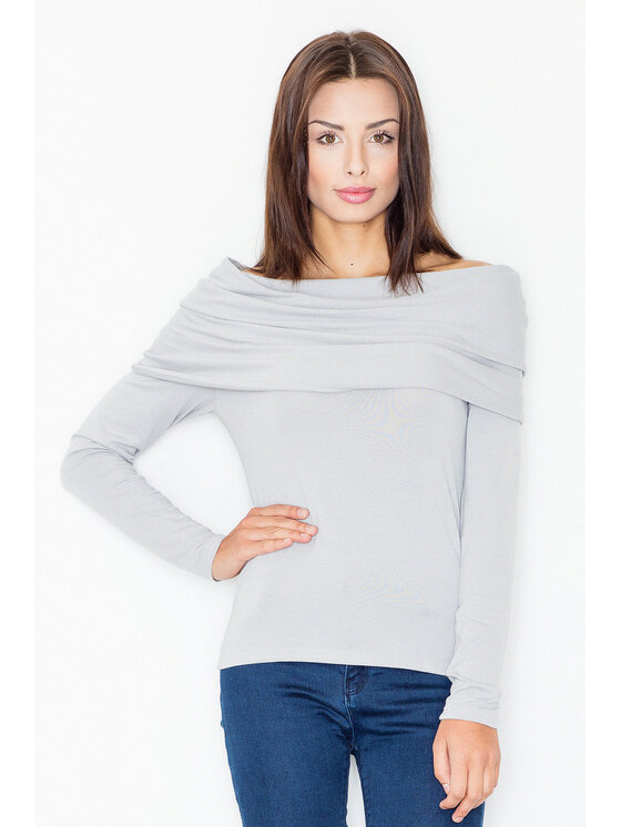 FIGL FIGL Blúzka M469 Sivá Regular Fit