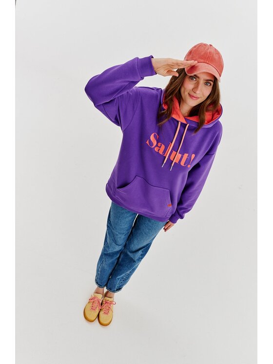 NAOKO NAOKO Bluza French Goodbye Fioletowy Regular Fit
