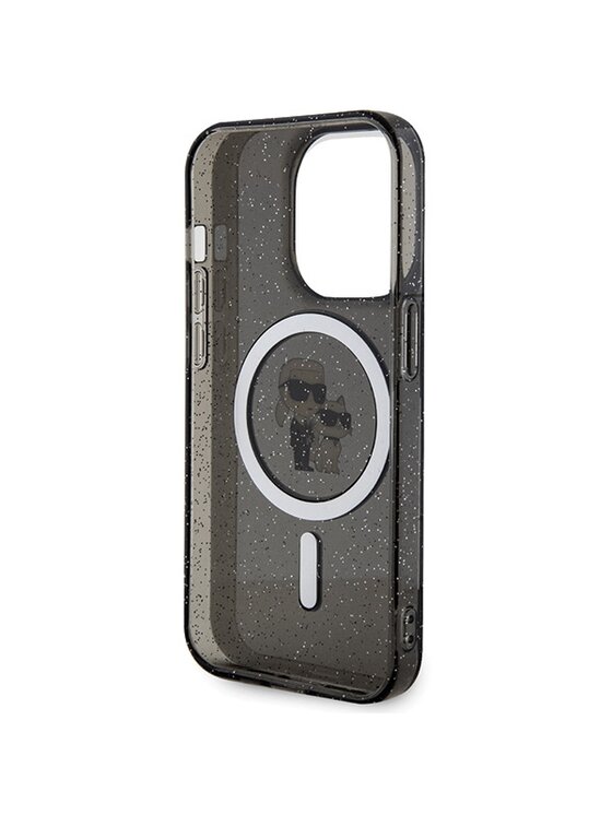 KARL LAGERFELD KARL LAGERFELD Etui na telefon Choupette Glitter MagSafe Czarny