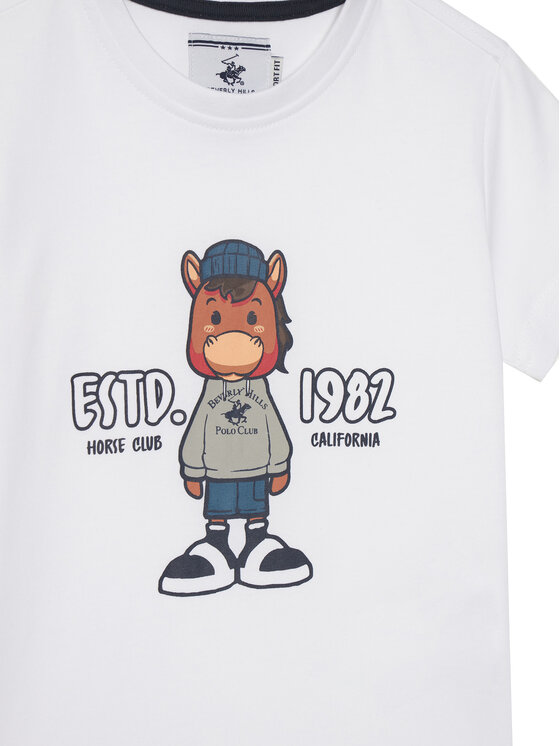 Beverly Hills Polo Club Beverly Hills Polo Club Póló P-SS26B-TS0135 Fehér Regular Fit
