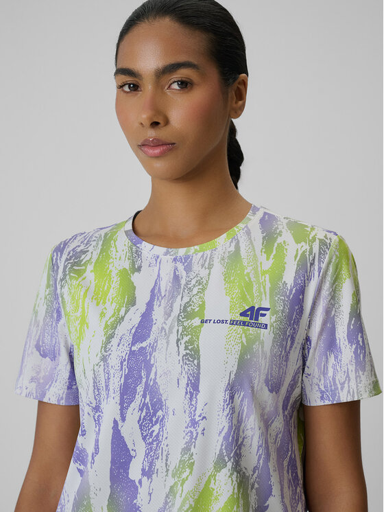 4F 4F Koszulka rowerowa GET LOST FEEL FOUND Koralowy Regular Fit