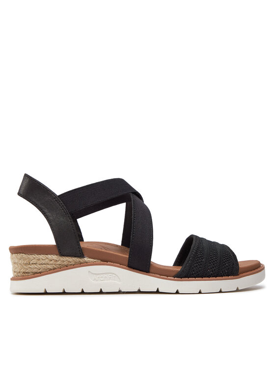 Skechers Sandali Bobs Arch Fit Beach Kiss Boho Beyond 114013/BLK Črna