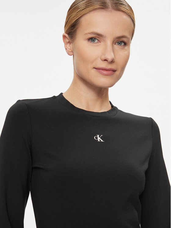 Calvin Klein Jeans Calvin Klein Jeans Vsakodnevna obleka Milano Spacer Mix Outfit Dress J20J222528 Črna Regular Fit