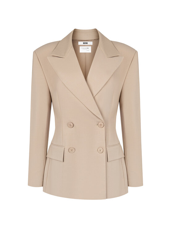 BENU BENU Marynarka Dwurzędowa Beżowy Modern Relaxed Fit