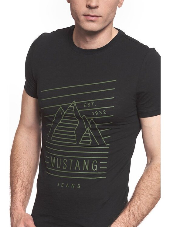 Mustang Mustang T-shirt AARON C Nero Slim Fit