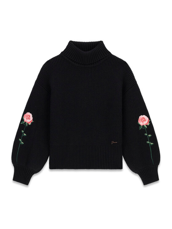 Guess Guess Krekls ar augstu apkakli J6BR24 Z1358 Melns Regular Fit