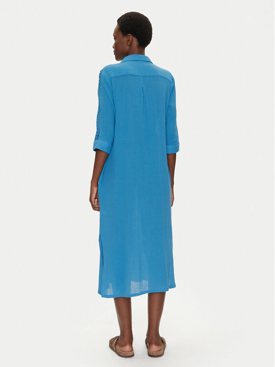 Iconique Iconique Hemdkleid IC25-111 Blau Regular Fit
