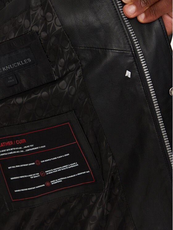 Moose Knuckles Moose Knuckles Кожено яке Kings M34ML311 Черен Regular Fit